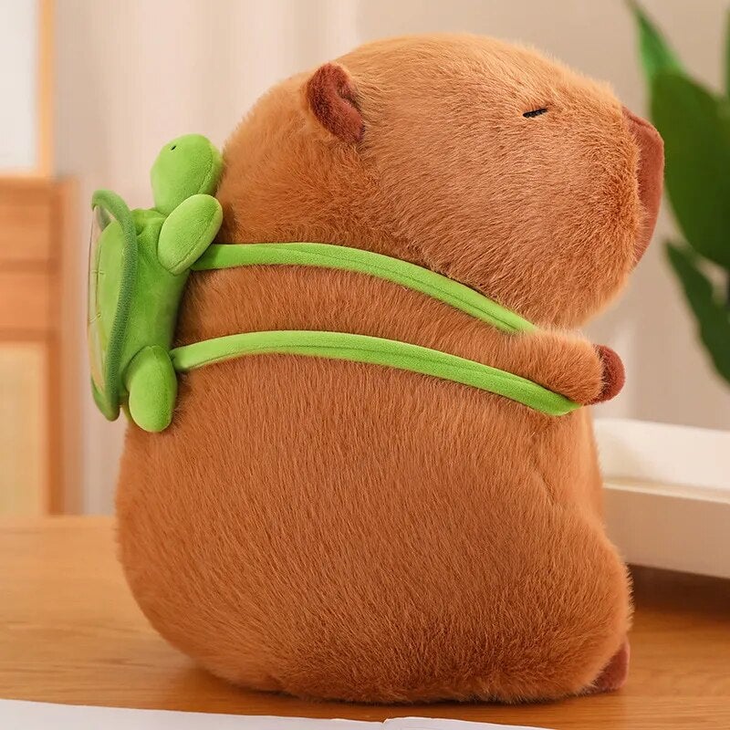 The Adorable Capybara Turtle Back Pack Plushies-Enchanted peach