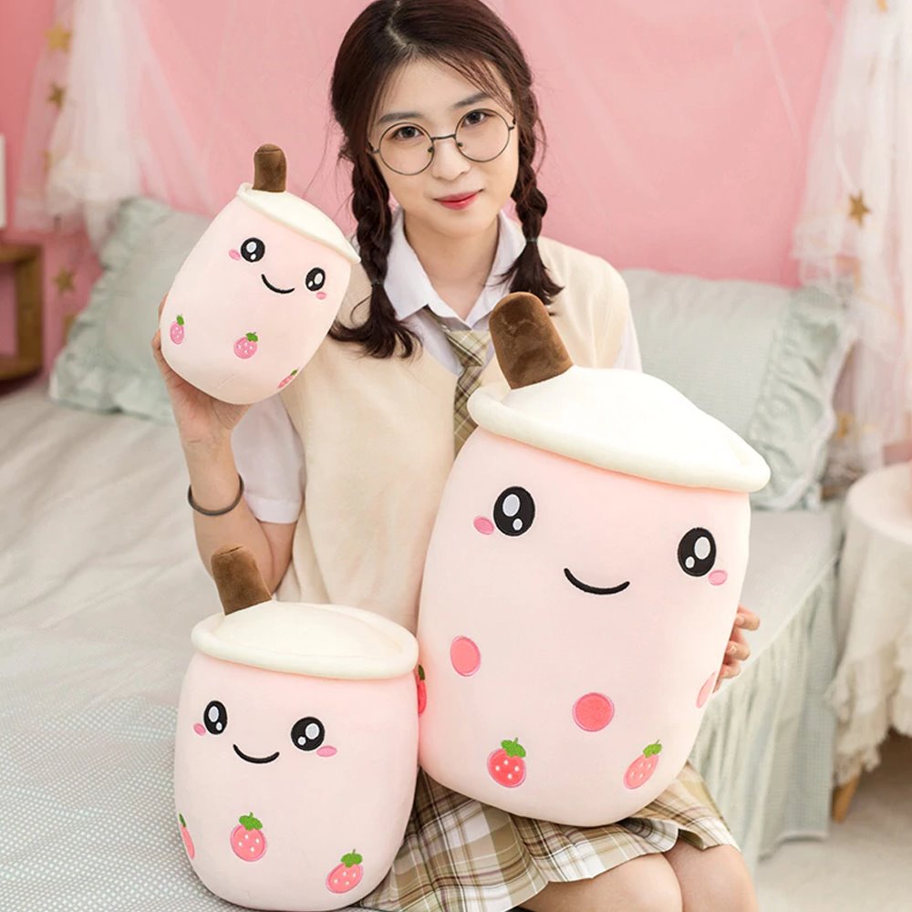 The Bubble Tea Family Fruit Plushies Collection-Enchanted peach