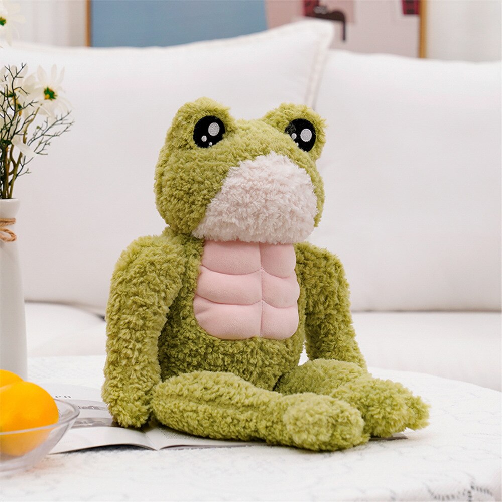 The Dench Muscle Frog Plushie-Enchanted peach