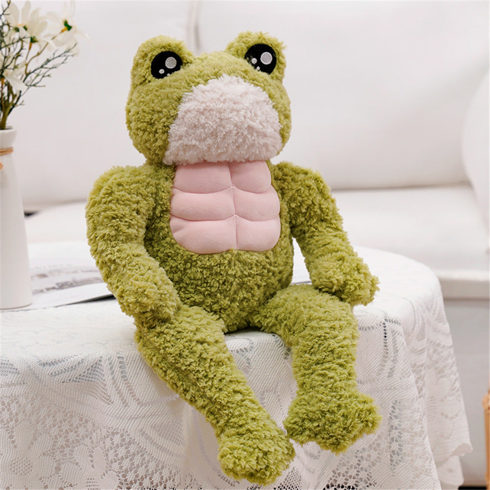 The Dench Muscle Frog Plushie-Enchanted peach