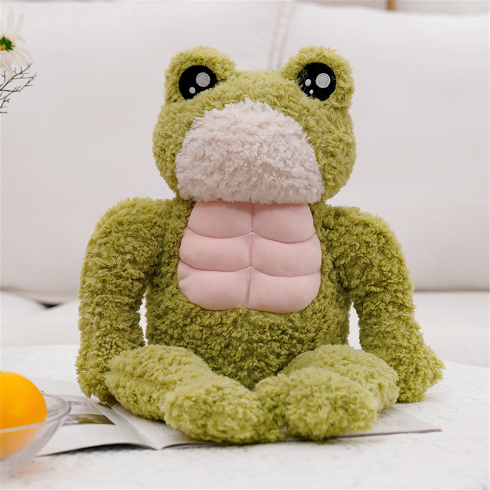 The Dench Muscle Frog Plushie-Enchanted peach