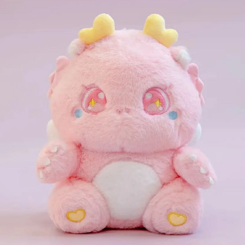 The Fluffy Baby Dragon Plush Family-Enchanted peach