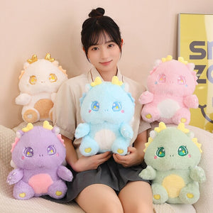 The Fluffy Baby Dragon Plush Family-Enchanted peach