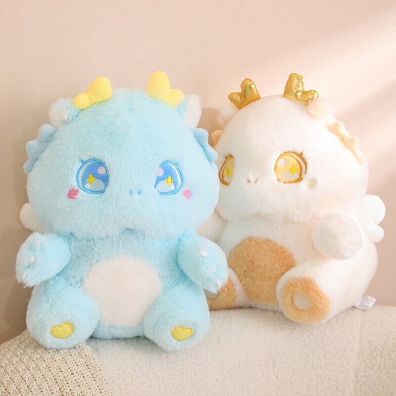 The Fluffy Baby Dragon Plush Family-Enchanted peach