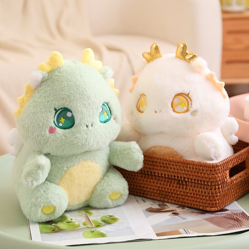 The Fluffy Baby Dragon Plush Family-Enchanted peach