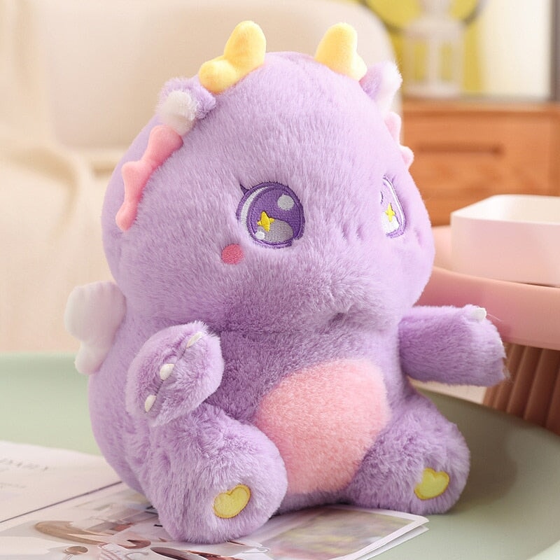 The Fluffy Baby Dragon Plush Family-Enchanted peach