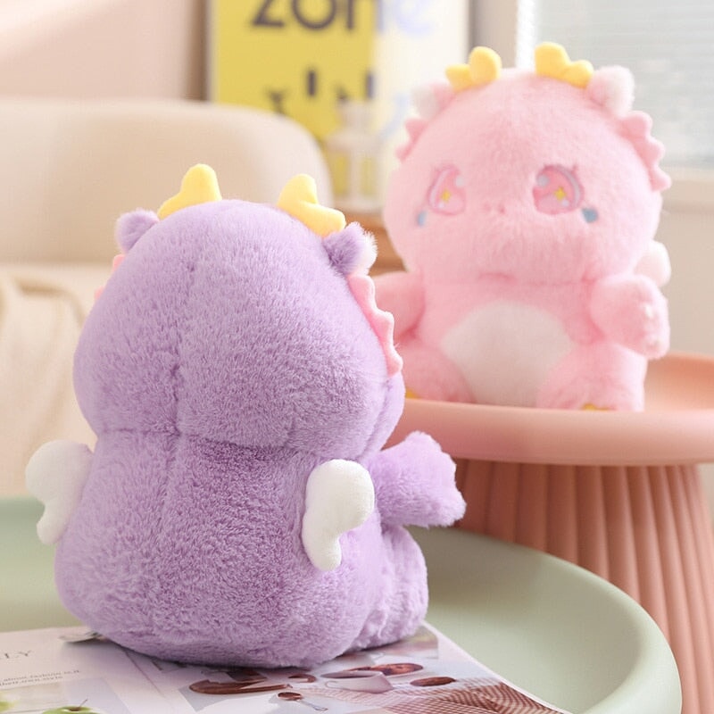 The Fluffy Baby Dragon Plush Family-Enchanted peach