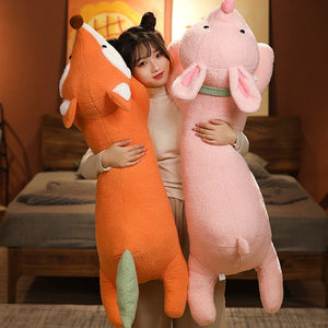 The Fluffy Giants Dragon Fox Bunny Bear Shark Plushies-Enchanted peach