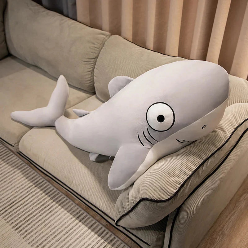 The Friendly Cheeky Gray Blue Shark Plushies-Enchanted peach