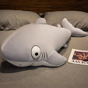 The Friendly Cheeky Gray Blue Shark Plushies-Enchanted peach