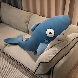 The Friendly Cheeky Gray Blue Shark Plushies-Enchanted peach