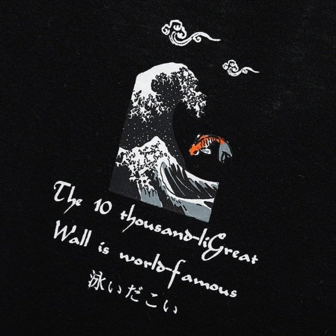 The Great Waves of Koi Tee-Enchanted peach