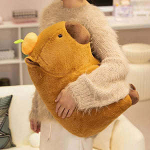 The Grumpy Capybara Plushie-Enchanted peach