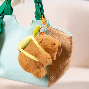 The Kawaii Capybara with Mini Avocado Backpack Plushie-Enchanted peach