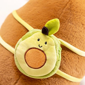 The Kawaii Capybara with Mini Avocado Backpack Plushie-Enchanted peach