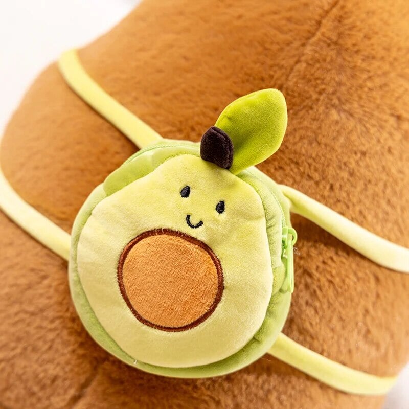 The Kawaii Capybara with Mini Avocado Backpack Plushie-Enchanted peach