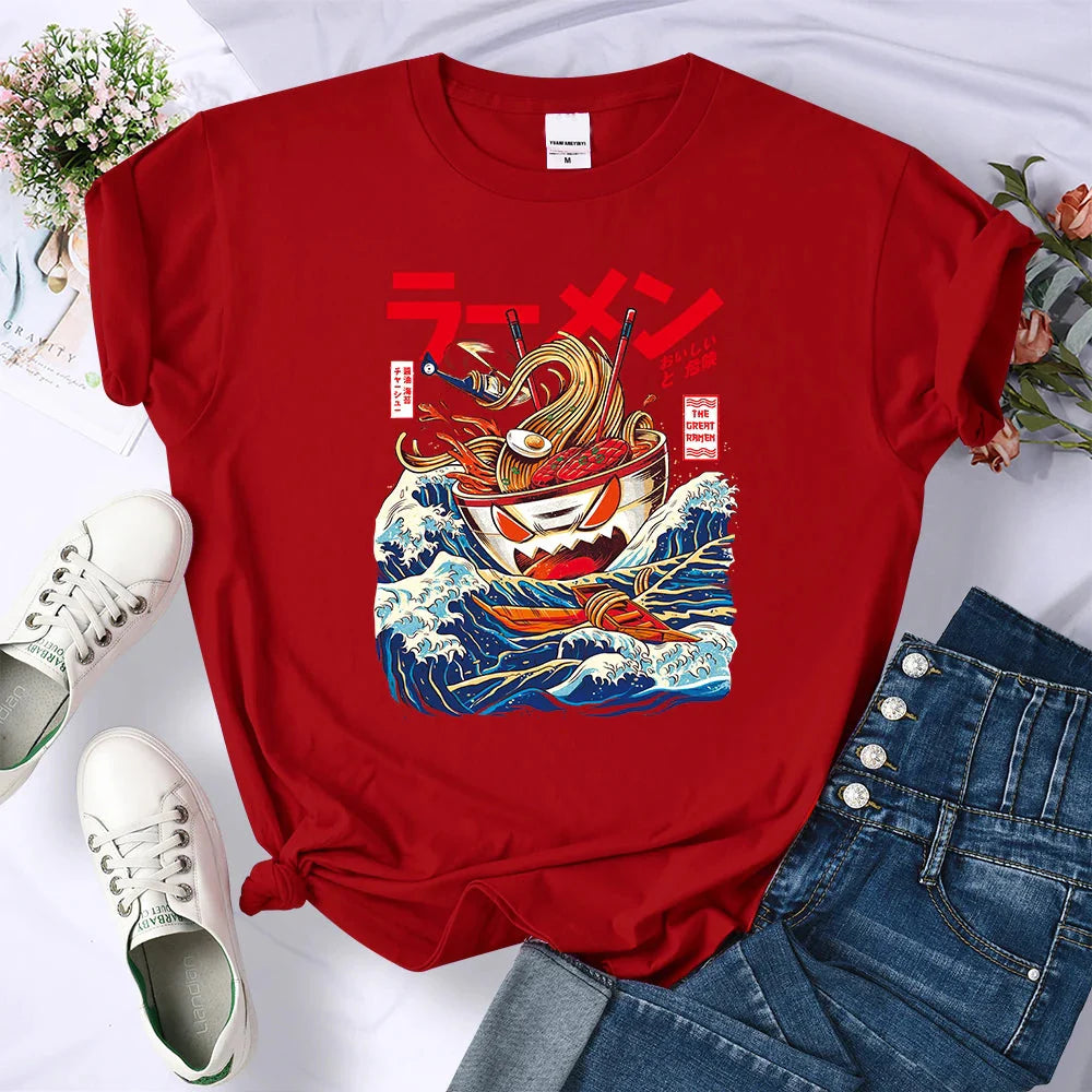 The Killer Titan Tonkotsu Ramen on the Run Tee-Enchanted peach