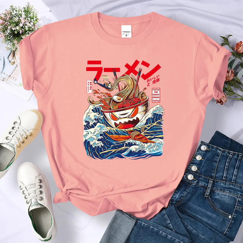 The Killer Titan Tonkotsu Ramen on the Run Tee-Enchanted peach