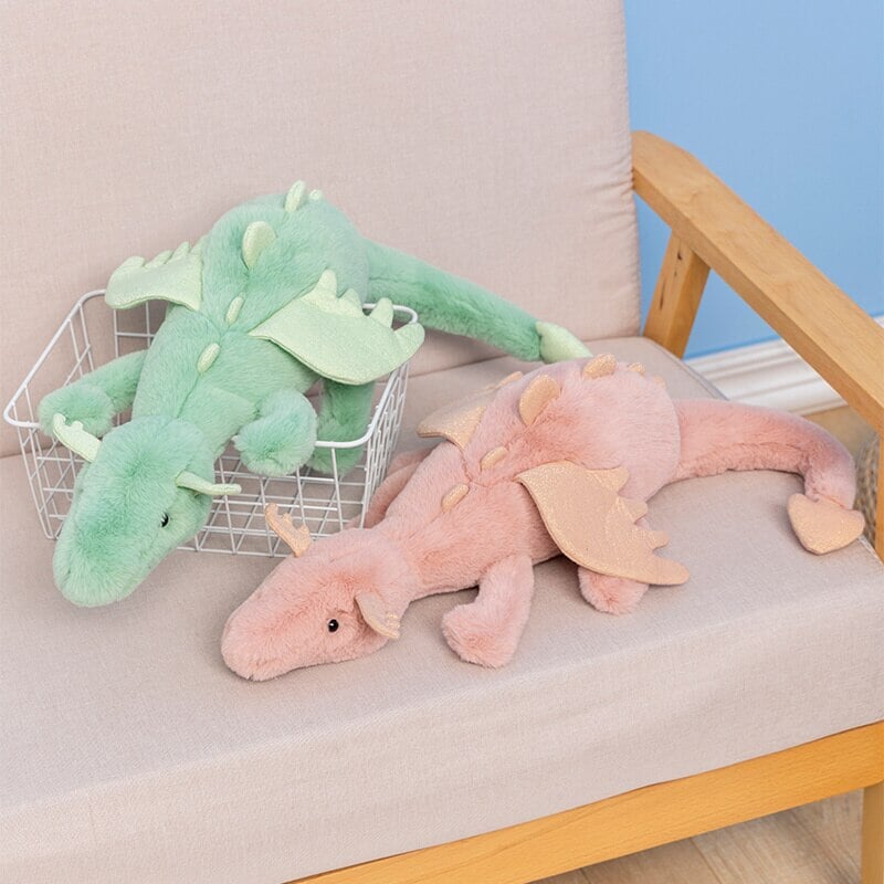 The Mighty Colored Dragon Family Soft Toys-Enchanted peach