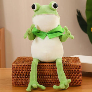 Tito the Funny Green Frog Plush with Hat-Enchanted peach