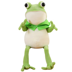 Tito the Funny Green Frog Plush with Hat-Enchanted peach