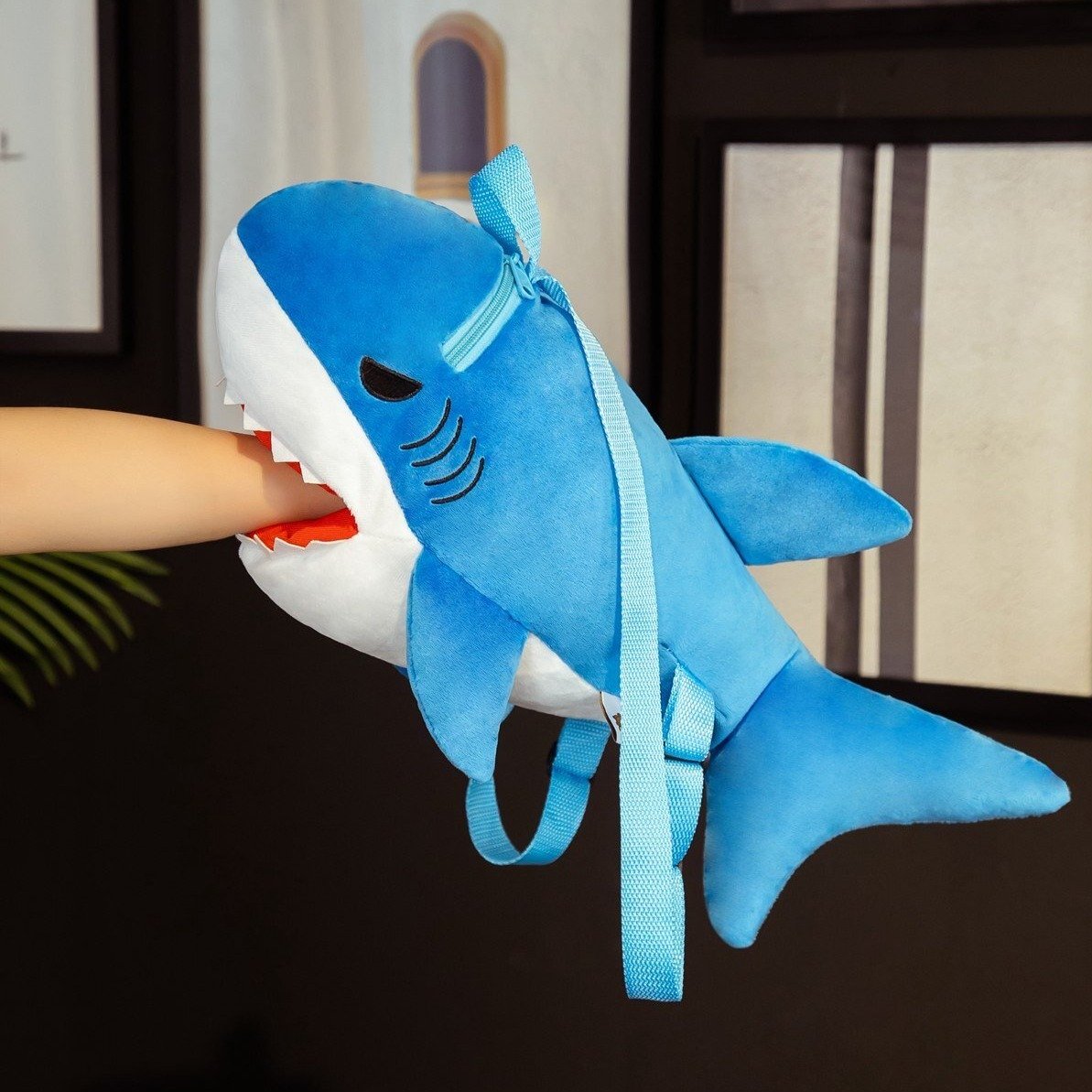 Tod the Shark Plush Backpack-Enchanted peach