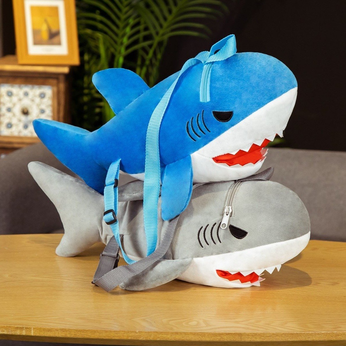 Tod the Shark Plush Backpack-Enchanted peach