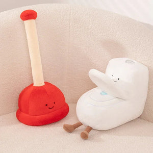 Toilet Buddies Poop Tissue Plunger Plushie Collection-Enchanted peach