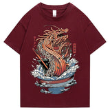 Tokyo Noodle Dragon Unisex Cotton Tee-Enchanted peach