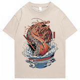 Tokyo Noodle Dragon Unisex Cotton Tee-Enchanted peach