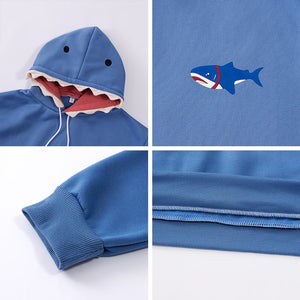 Tommy the Shark Kawaii Hoodies-Enchanted peach