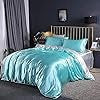 Turquoise Mulberry Silk Bedding Set-Enchanted peach