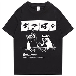 Two Cats Drinking at Japanese Bar Unisex Tee-Enchanted peach