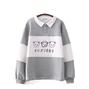 Two-Tone Blue Gray Trip Bears Unisex Sweatshirts-Enchanted peach