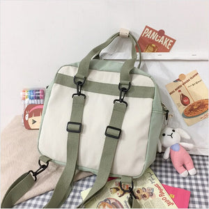 Two Tone Brown Bear Kawaii Side Bag-Enchanted peach