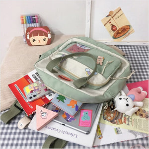 Two Tone Brown Bear Kawaii Side Bag-Enchanted peach