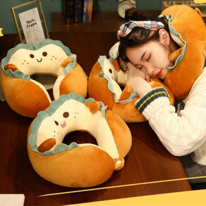 U-Shaped Travel Neck Support Pillow Kawaii Edition-Enchanted peach