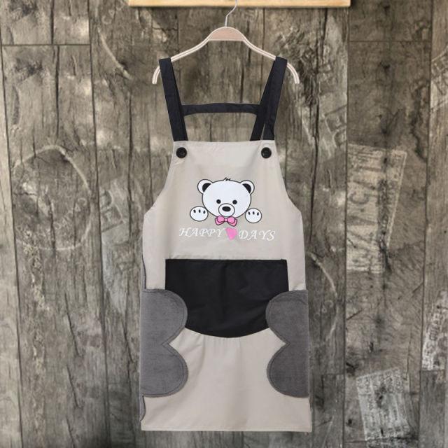 Very Cute Teddy Apron-Enchanted peach