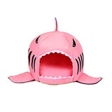 Warm Cosy Shark Pet Bed House-Enchanted peach