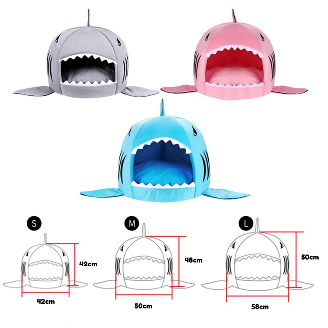 Warm Cosy Shark Pet Bed House-Enchanted peach