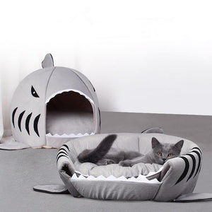 Warm Cosy Shark Pet Bed House-Enchanted peach