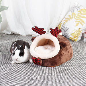 Warm Hamster Guinea Pig Bunny Mini Reindeer Koala Beds Hideout Caves-Enchanted peach