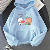 Watermelon Bears Part-Cotton Hoodie-Enchanted peach