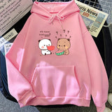 Watermelon Bears Part-Cotton Hoodie-Enchanted peach