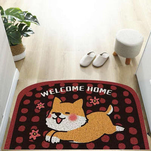 Welcome home Dog Mat-Enchanted peach