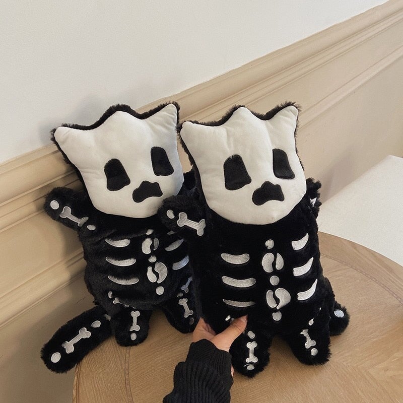 Whisper the Mini Skeleton Plush Backpack-Enchanted peach