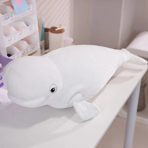 White Beluga Blue Whale Shark 75cm Plushies-Enchanted peach