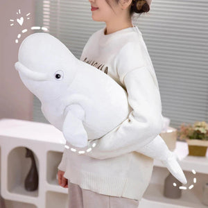 White Beluga Blue Whale Shark 75cm Plushies-Enchanted peach