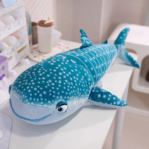 White Beluga Blue Whale Shark 75cm Plushies-Enchanted peach