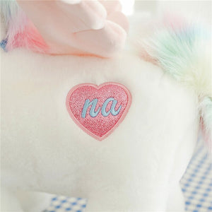 White Dreamy Unicorn Pony Plushie-Enchanted peach